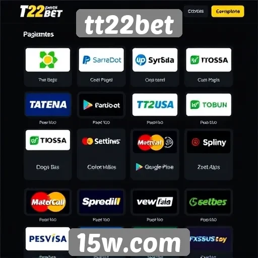 Opções de pagamento no site de apostas tt22bet
