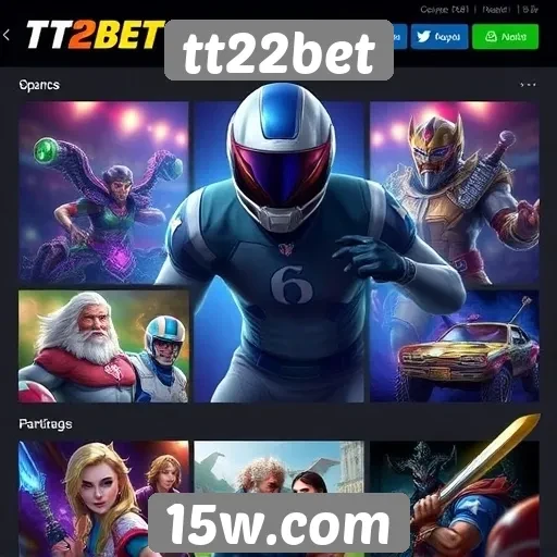 A variedade de jogos disponíveis na tt22bet